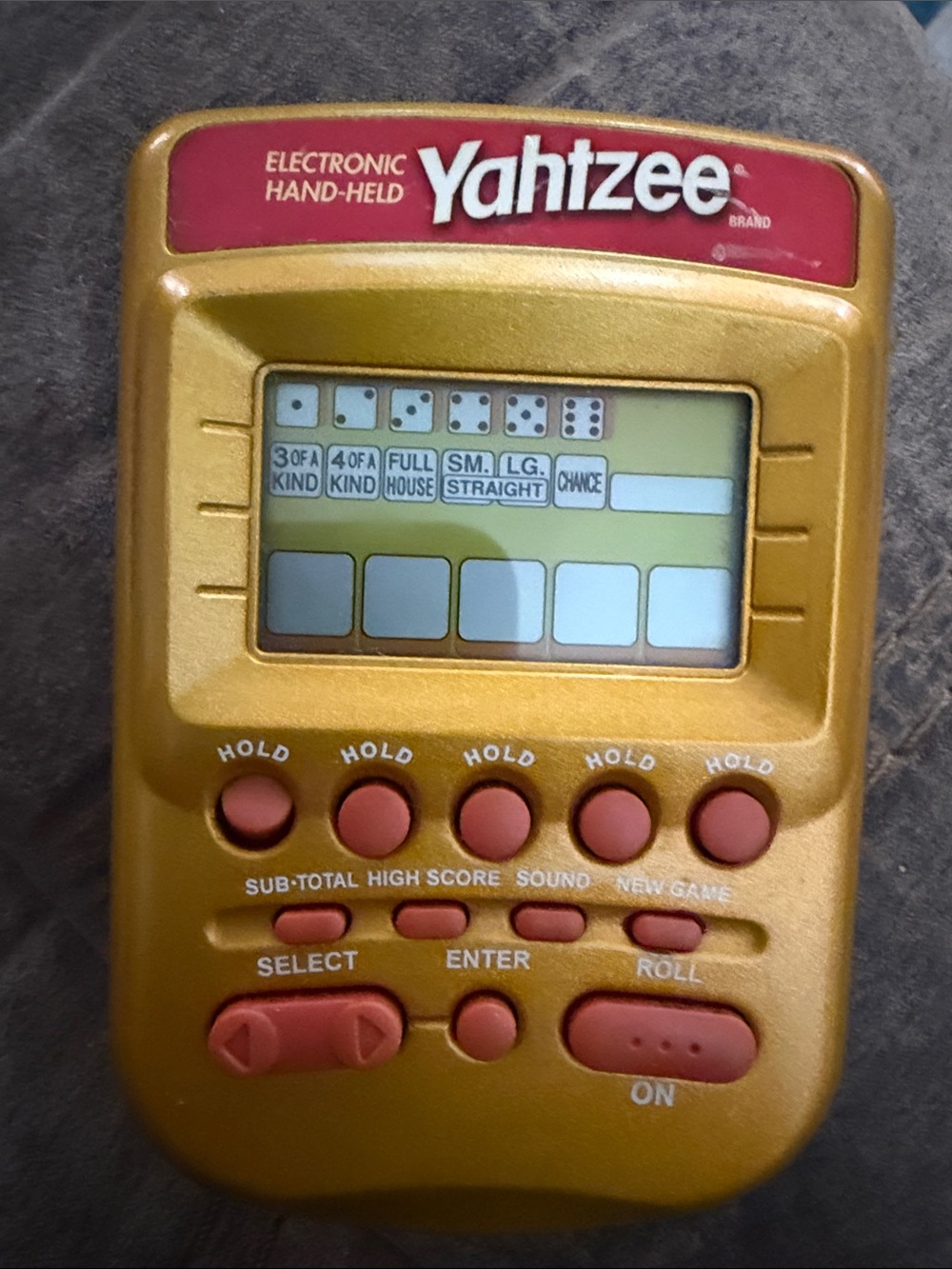 Hasbro Yahtzee Electronic Hand-Held Game - Gold and Red